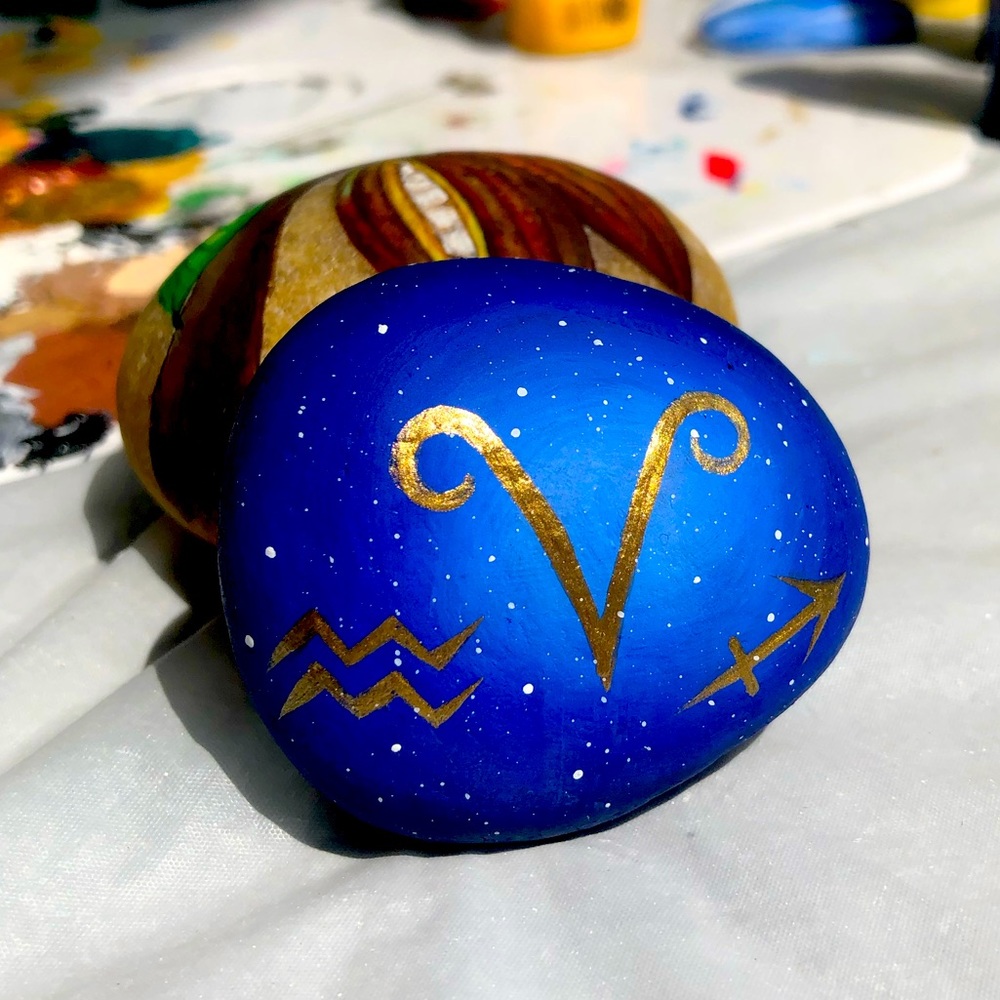 Customized Astrology sign/chart gratitude rock